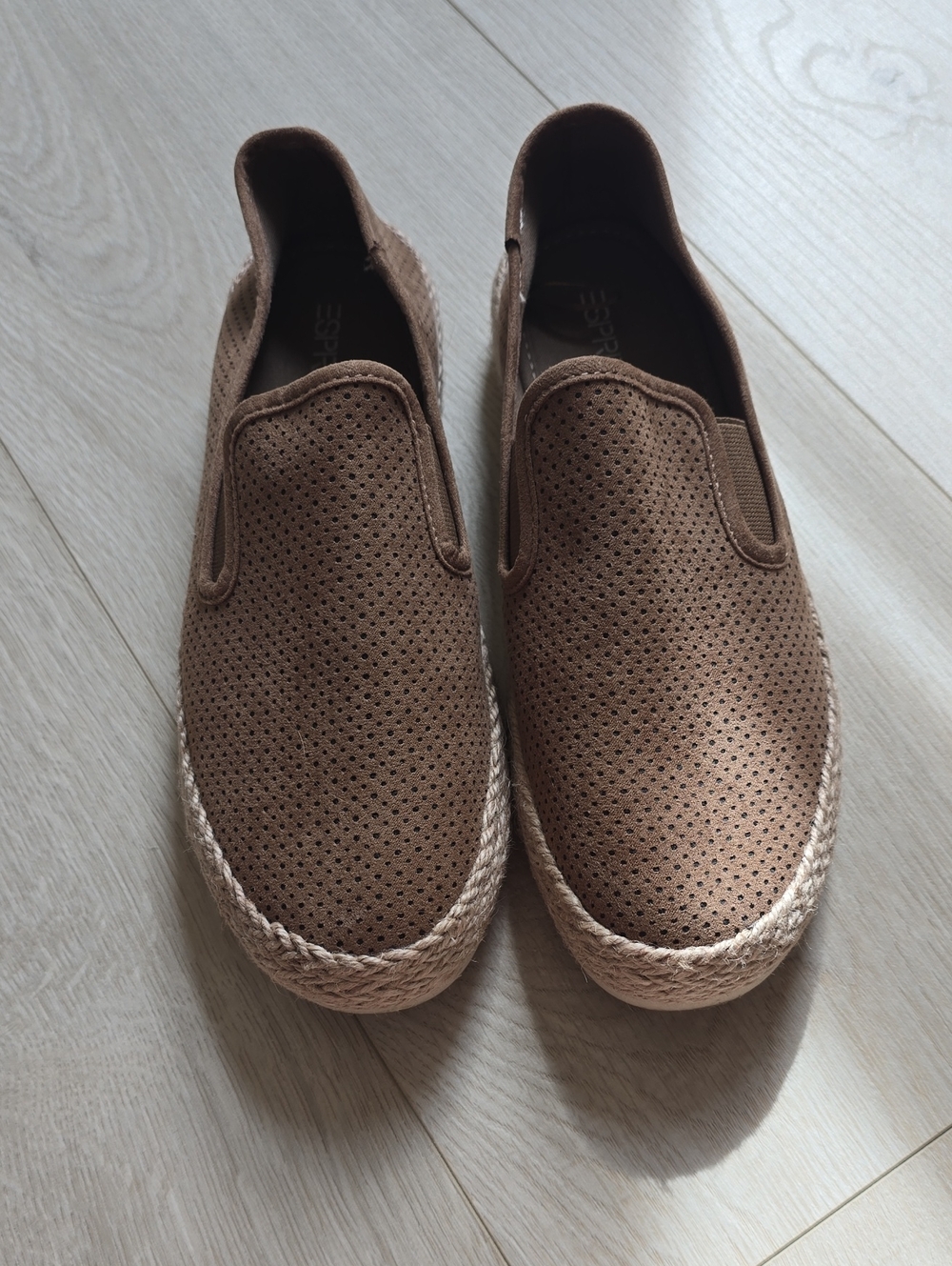 Womens Slip-On Espadrille Loafers - Brown